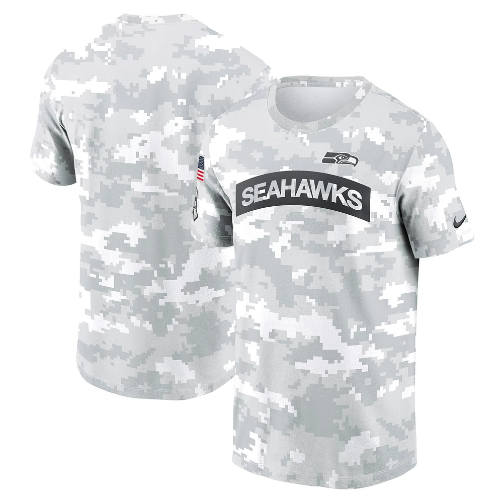 T-shirt Nike Arctic Camo Seattle Seahawks 2024 Salute To Service Performance pour homme