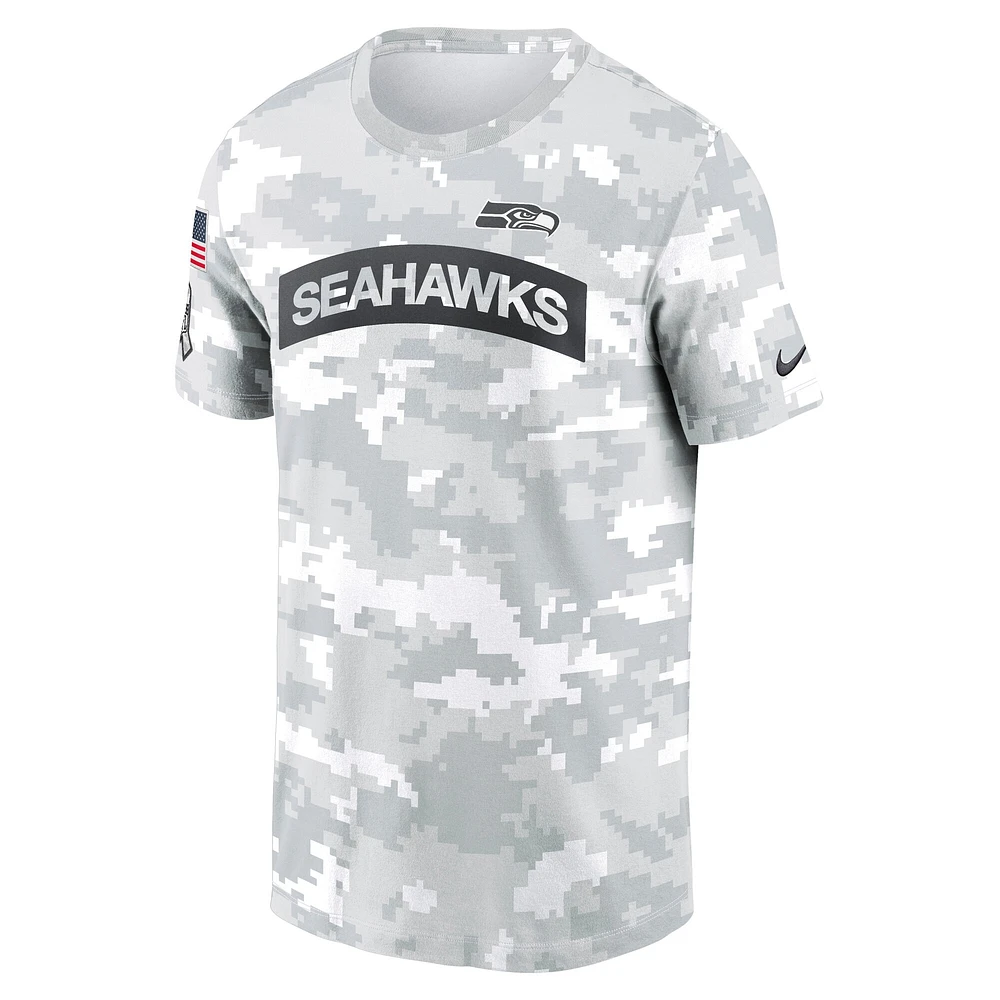 Men's Nike Arctic Camo Seattle Seahawks 2024 Salute To Service Performance T-Shirt