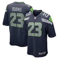 Maillot de match Nike Artie Burns pour hommes, bleu marine, Seattle Seahawks