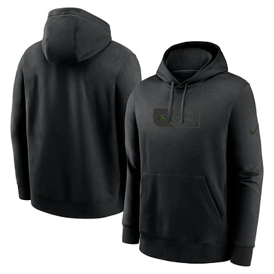 Men's Nike Black Seattle Seahawks Edge Pack French Terry Club Pullover Hoodie