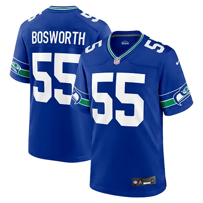 Nike Brian Bosworth Royal Seattle Seahawks Throwback Joueur à la retraite Maillot de match pour homme