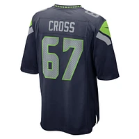 Men's Nike Charles Cross  College Navy Seattle Seahawks Game Jersey