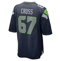 Men's Nike Charles Cross Navy Seattle Seahawks Player Game Jersey