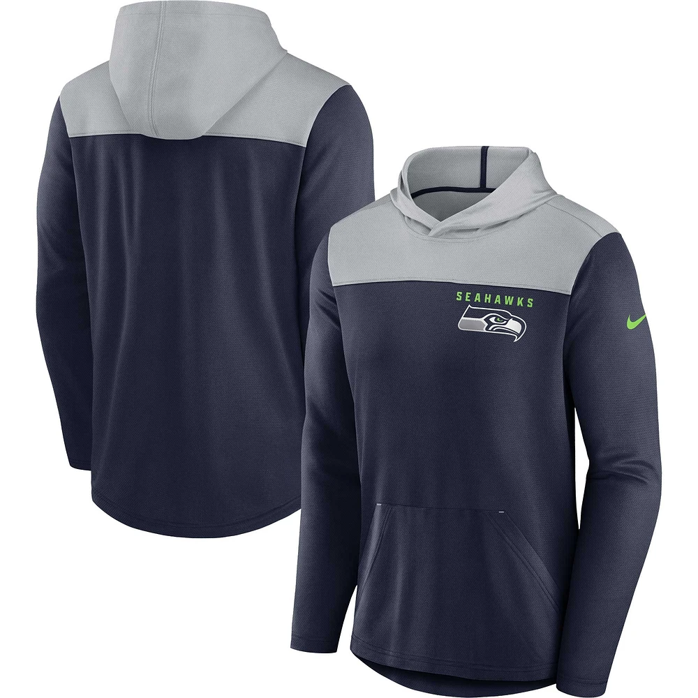 Sweat à capuche athlétique Lockup Seattle Seahawks Nike College Navy/Gris pour homme