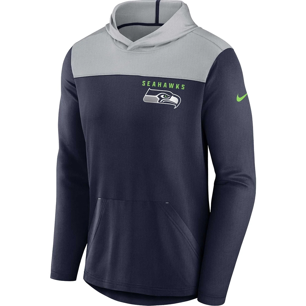 Sweat à capuche athlétique Lockup Seattle Seahawks Nike College Navy/Gris pour homme