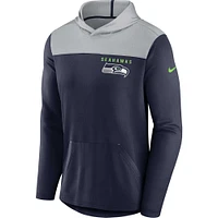 Sweat à capuche athlétique Lockup Seattle Seahawks Nike College Navy/Gris pour homme