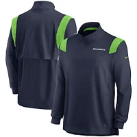 Men's Nike College Navy Seattle Seahawks 2021 Sideline Coaches Repel Quarter-Zip Jacket