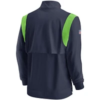 Veste Nike College Navy Seattle Seahawks 2021 Sideline Coaches Repel Quarter-Zip pour homme