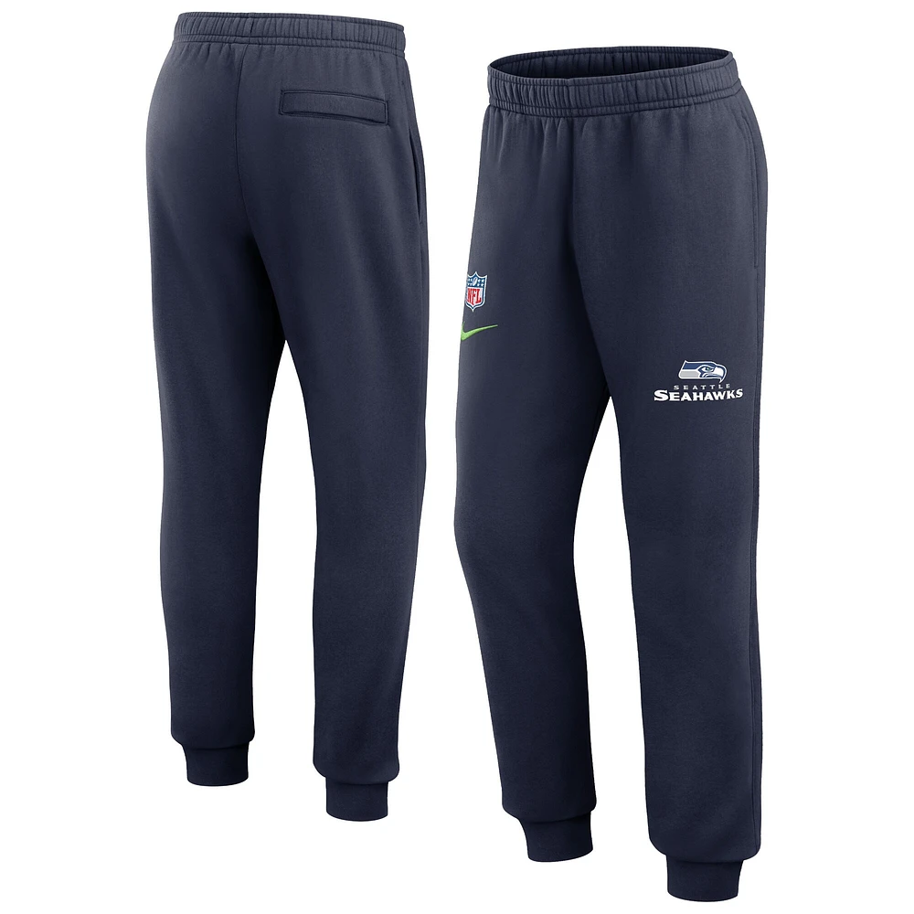 Men's Nike College Navy Seattle Seahawks 2023 Sideline Club Fleece Pants