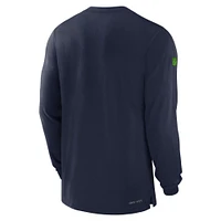 T-shirt à manches longues Nike College Navy Seattle Seahawks 2023 Sideline Performance pour homme