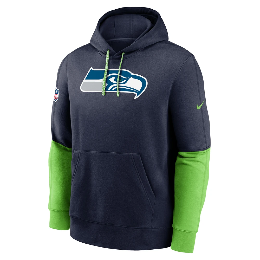 Sweat à capuche Nike College Navy Seattle Seahawks 2024 Sideline Club pour homme