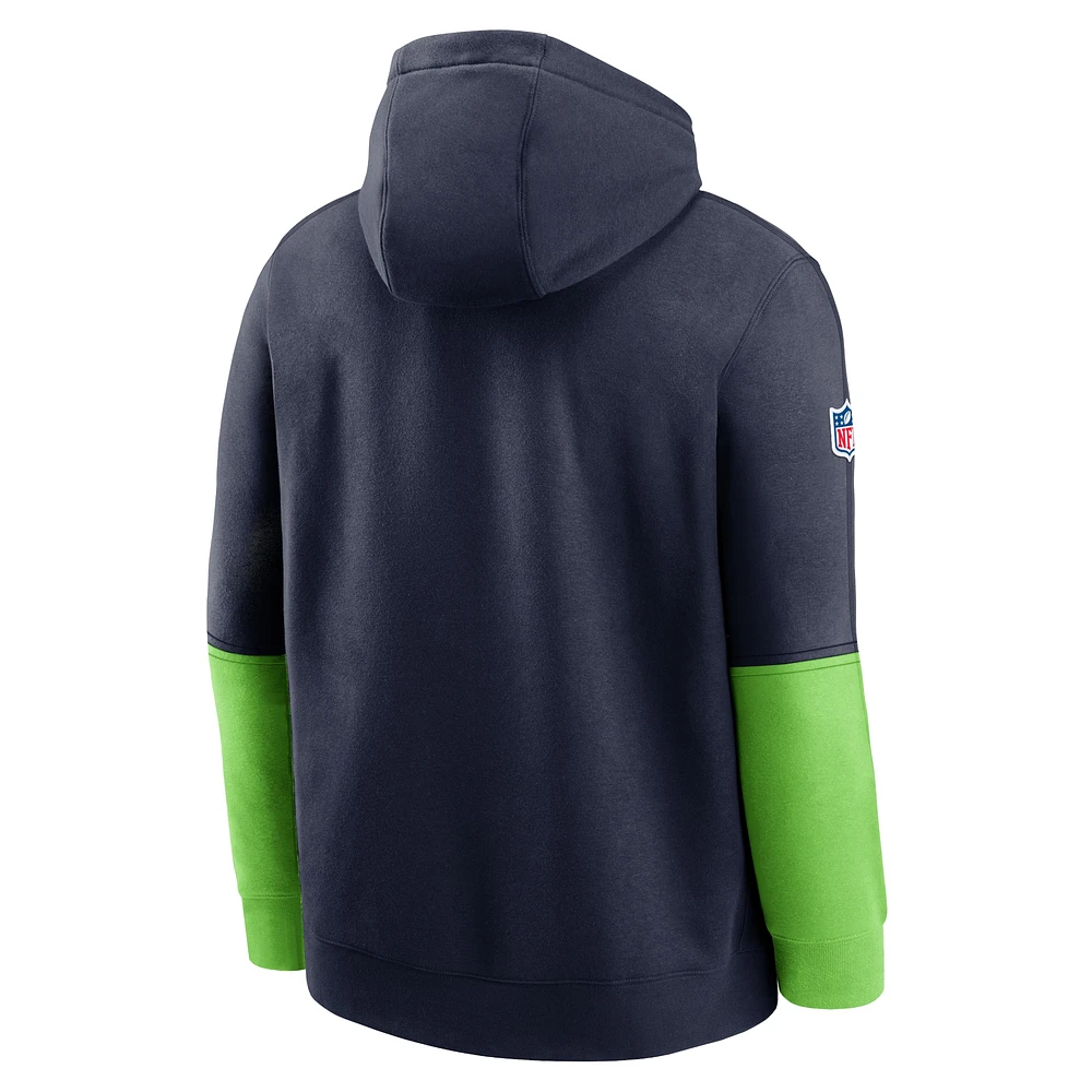 Sweat à capuche Nike College Navy Seattle Seahawks 2024 Sideline Club pour homme