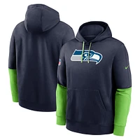 Sweat à capuche Nike College Navy Seattle Seahawks 2024 Sideline Club pour homme