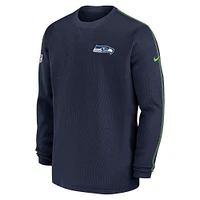 Haut à manches longues Nike College Navy Seattle Seahawks 2024 Sideline Coaches pour homme