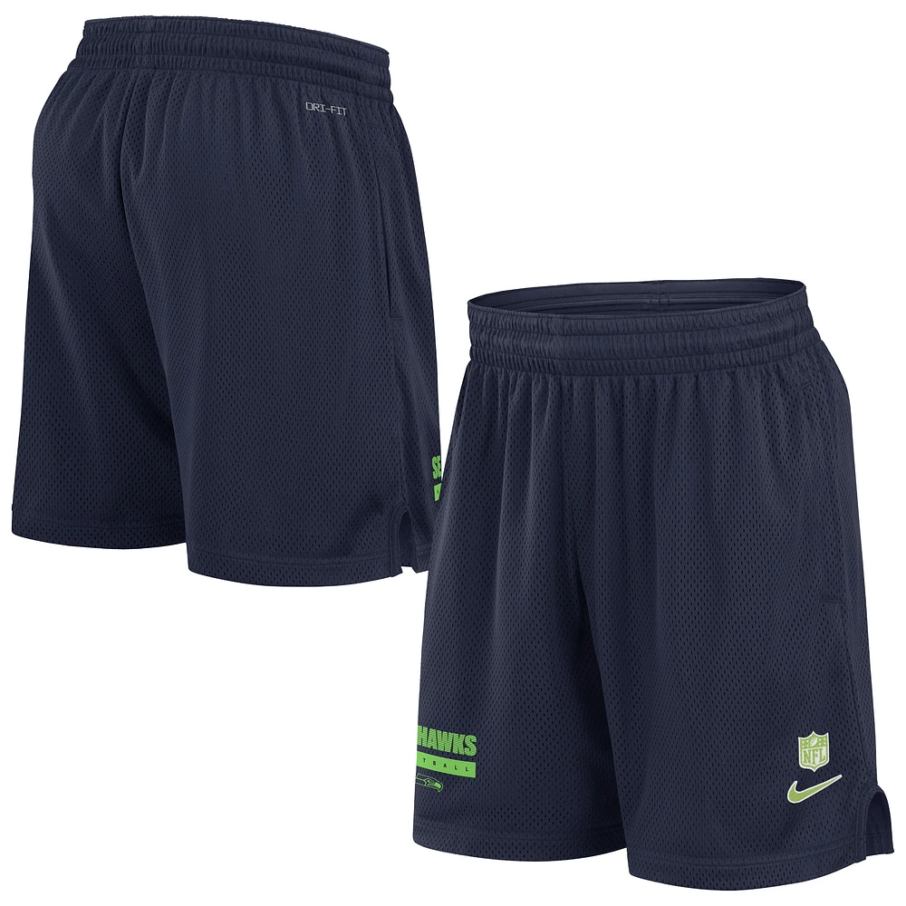 Men's Nike College Navy Seattle Seahawks 2024 Sideline Performance Mesh Shorts