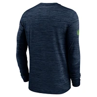 Men's Nike College Navy Seattle Seahawks 2024 Sideline Velocity Performance Long Sleeve T-Shirt