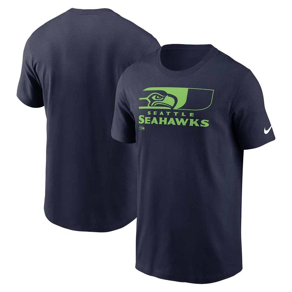 T-shirt essentiel Nike College Navy Seattle Seahawks Air pour homme