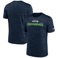 T-shirt Nike College Navy Seattle Seahawks Blitz Velocity Modern Performance pour homme