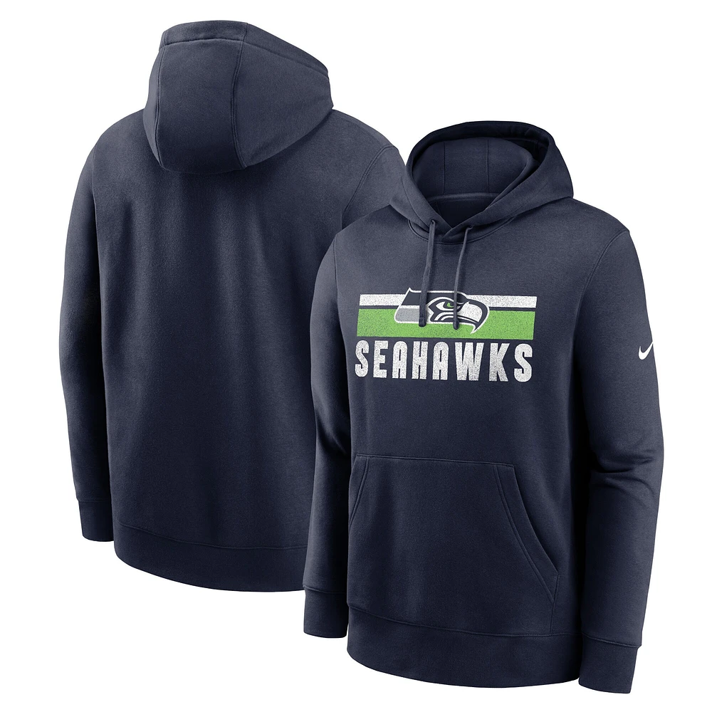 Sweat à capuche Nike College Navy Seattle Seahawks Club Fleece pour homme