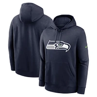 Men's Nike College Navy Seattle Seahawks Club Logo Pullover Hoodie