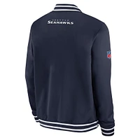 Men's Nike  College Navy Seattle Seahawks Coach Full-Zip Bomber Jacket