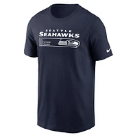 T-shirt essentiel Nike College Navy Seattle Seahawks Division pour homme