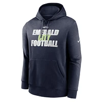 Men's Nike College Navy Seattle Seahawks Fan Gear Local Club Pullover Hoodie