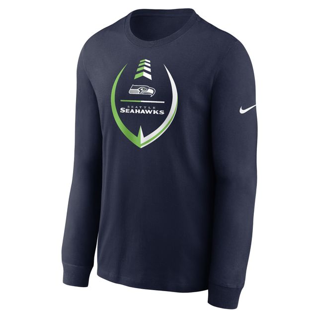 T-shirt de performance à manches longues Icon Legend des Seahawks Seattle Nike College Navy pour homme