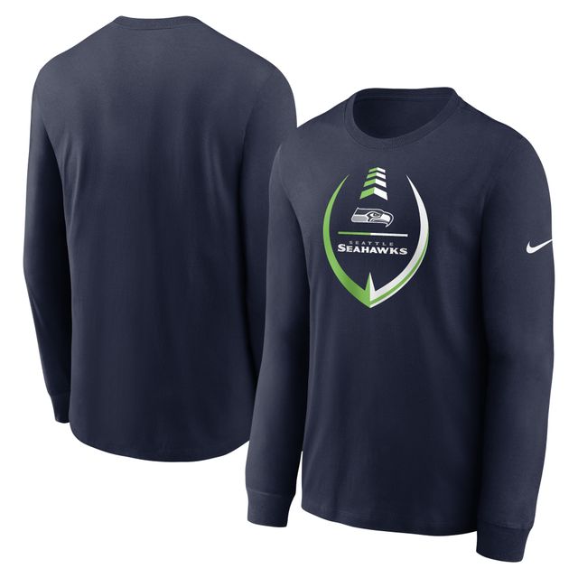 T-shirt de performance à manches longues Icon Legend des Seahawks Seattle Nike College Navy pour homme