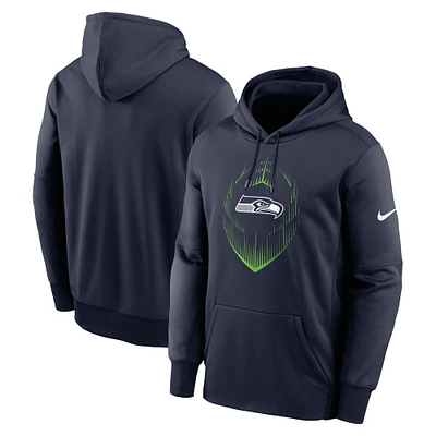 Men's Nike College Navy Seattle Seahawks Icon Performance Pullover Hoodie