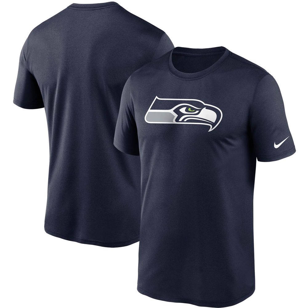 Men's Nike College Navy Seattle Seahawks Logo Essential Legend Performance T-Shirt