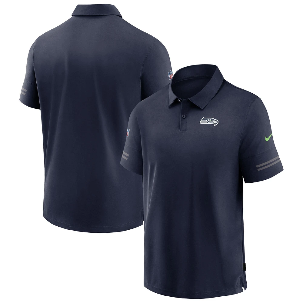 Men's Nike College Navy Seattle Seahawks Logo Sideline Elite Performance Polo