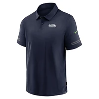 Polo Nike College Navy Seattle Seahawks Logo Sideline Elite Performance pour homme