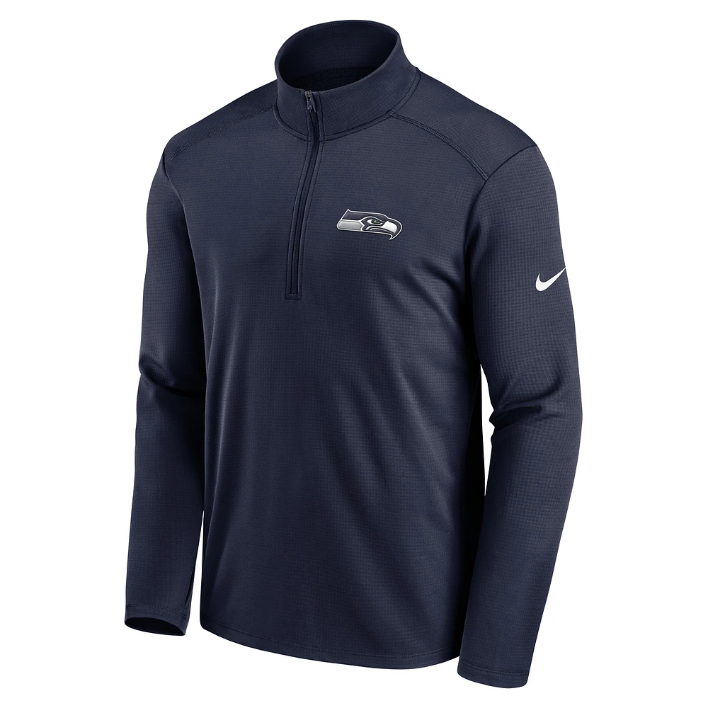Men's Nike College Navy Seattle Seahawks Pacer Half-Zip Pullover