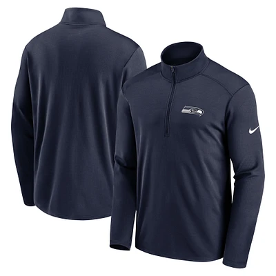 Men's Nike College Navy Seattle Seahawks Pacer Half-Zip Pullover