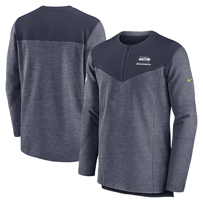 Haut à quart de zip Performance Seattle Seahawks Sideline Lockup Nike College Navy pour homme