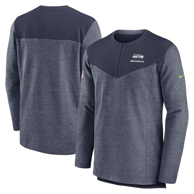 Nike College Navy Seahawks de Seattle Sideline Lockup Performance pour homme - Haut à fermeture éclair d'un quart