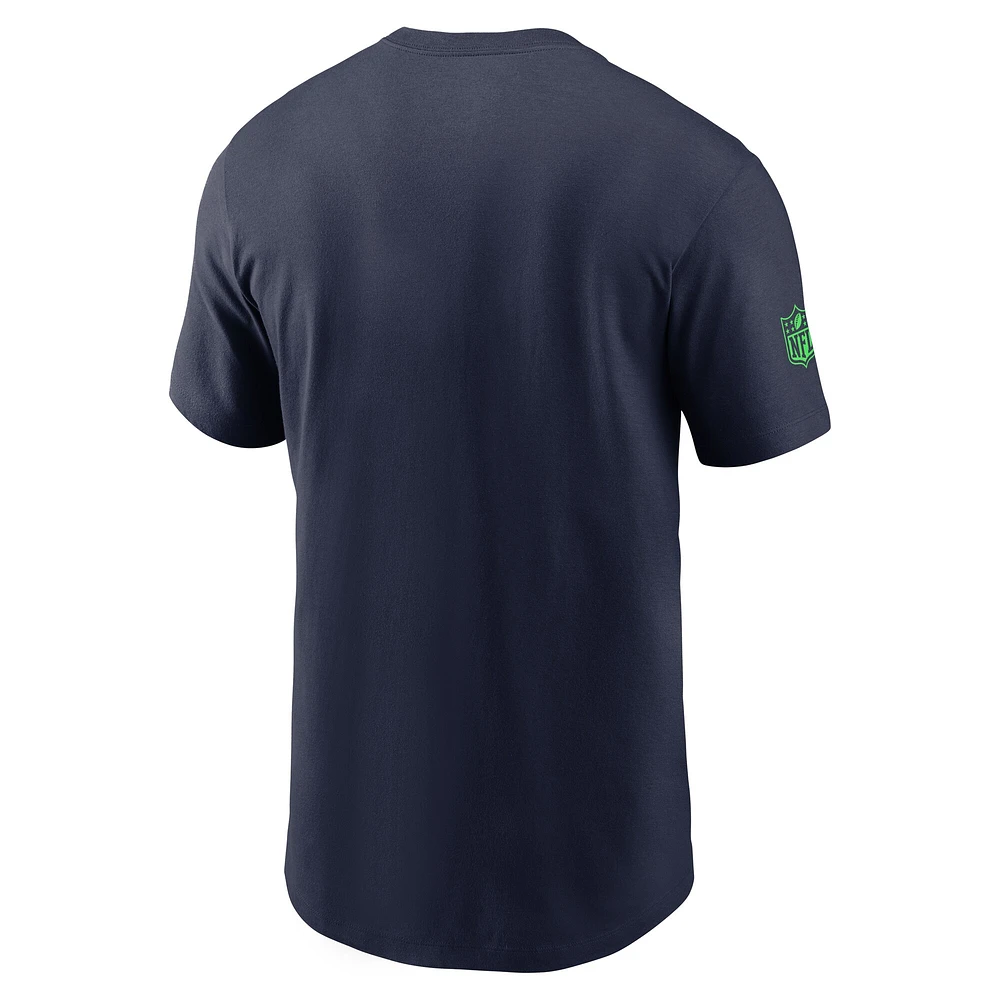 Men's Nike College Navy Seattle Seahawks Sideline Performance T-Shirt