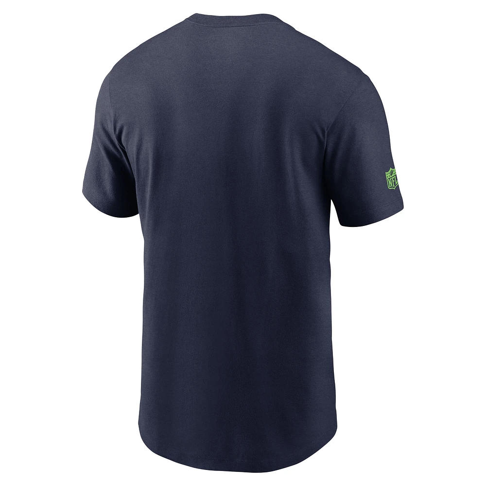 T-shirt pour homme Nike College Navy Seattle Seahawks Sideline Performance