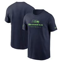 Men's Nike College Navy Seattle Seahawks Sideline Performance - T-Shirt