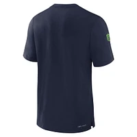 T-shirt de performance pour joueur ligne touche Nike College Navy Seattle Seahawks homme