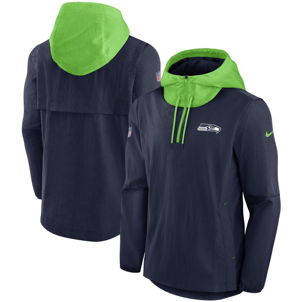 Men's Nike College Navy Seattle Seahawks Sideline Player - Quarter-Zip Jacket