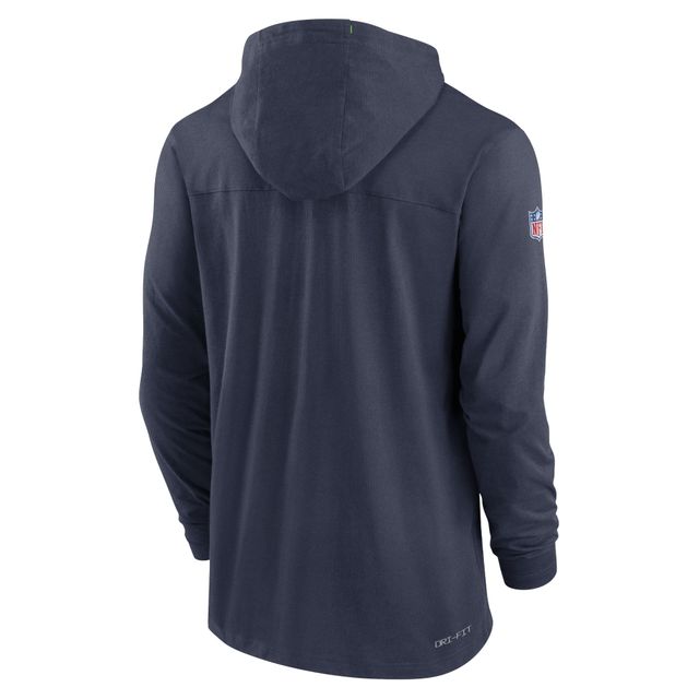 Nike College Navy Seattle Seahawks Sideline Pop Performance pour homme - Chandail à capuchon