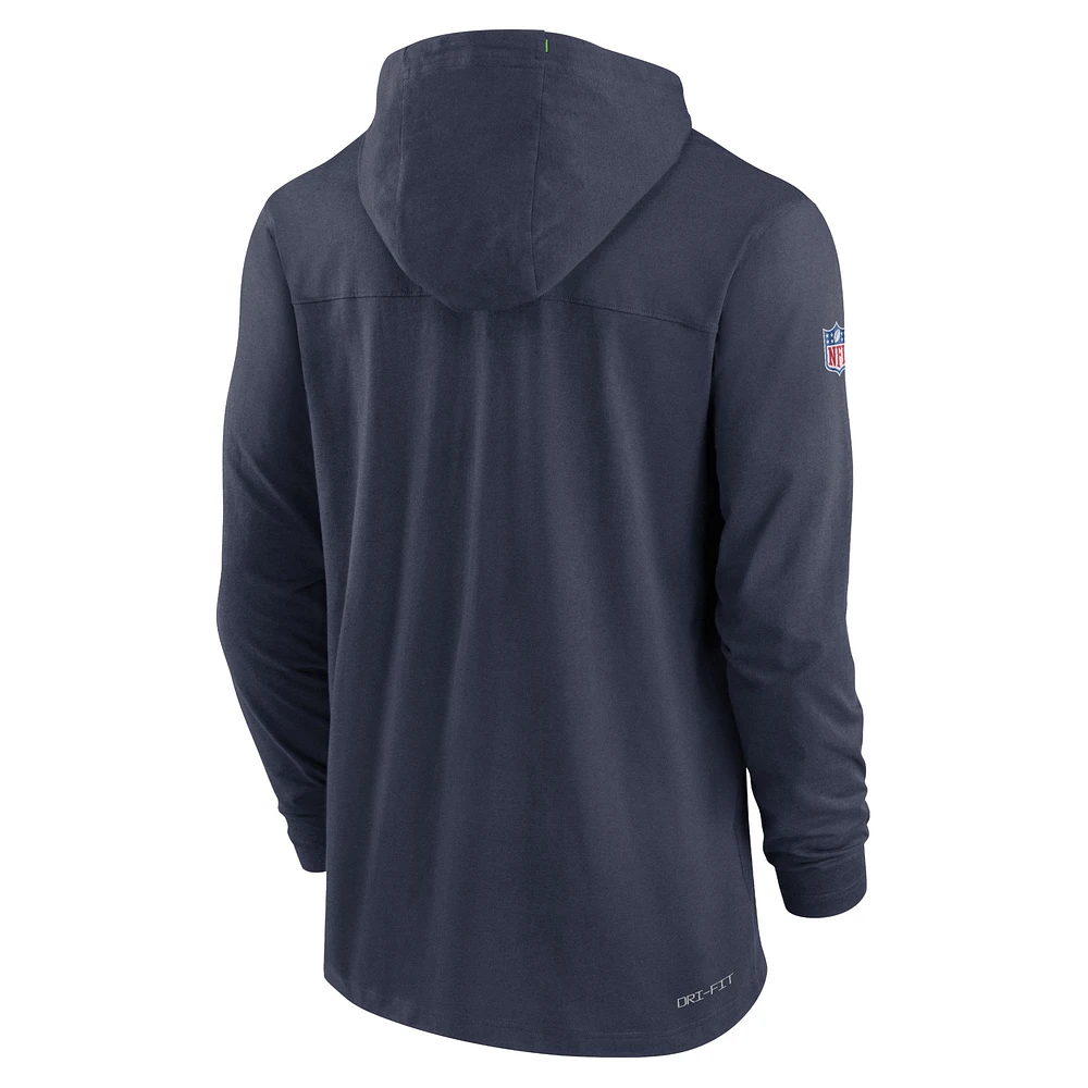 Men's Nike College Navy Seattle Seahawks Sideline Pop Performance - Pullover Hoodie