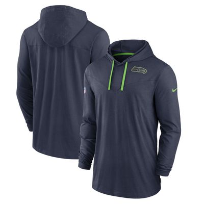 Men's Nike College Navy Seattle Seahawks Sideline Pop Performance - Pullover Hoodie