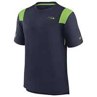 T-shirt Nike College Navy Seattle Seahawks Sideline Tonal Logo Performance Player pour homme