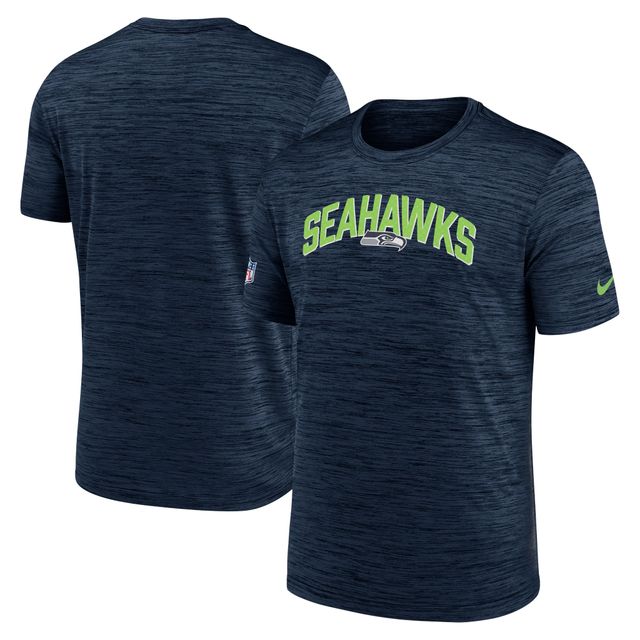 T-shirt Performance athlétique pour homme Seattle Seahawks Sideline Velocity - Bleu marine universitaire