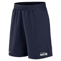 Men's Nike College Navy Seattle Seahawks Stretch Woven Shorts