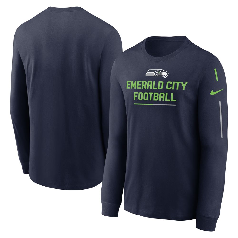 Nike Men's Nike College Navy Seattle Seahawks Team Slogan Long