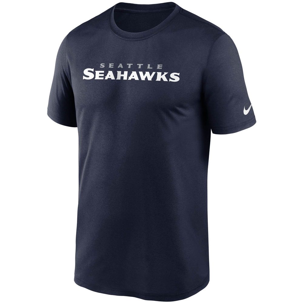 Men's Nike College Navy Seattle Seahawks Wordmark Legend Performance T-Shirt